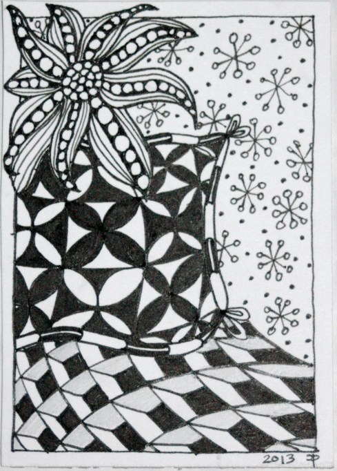 Zentangle-inspired ATC that I have swapped